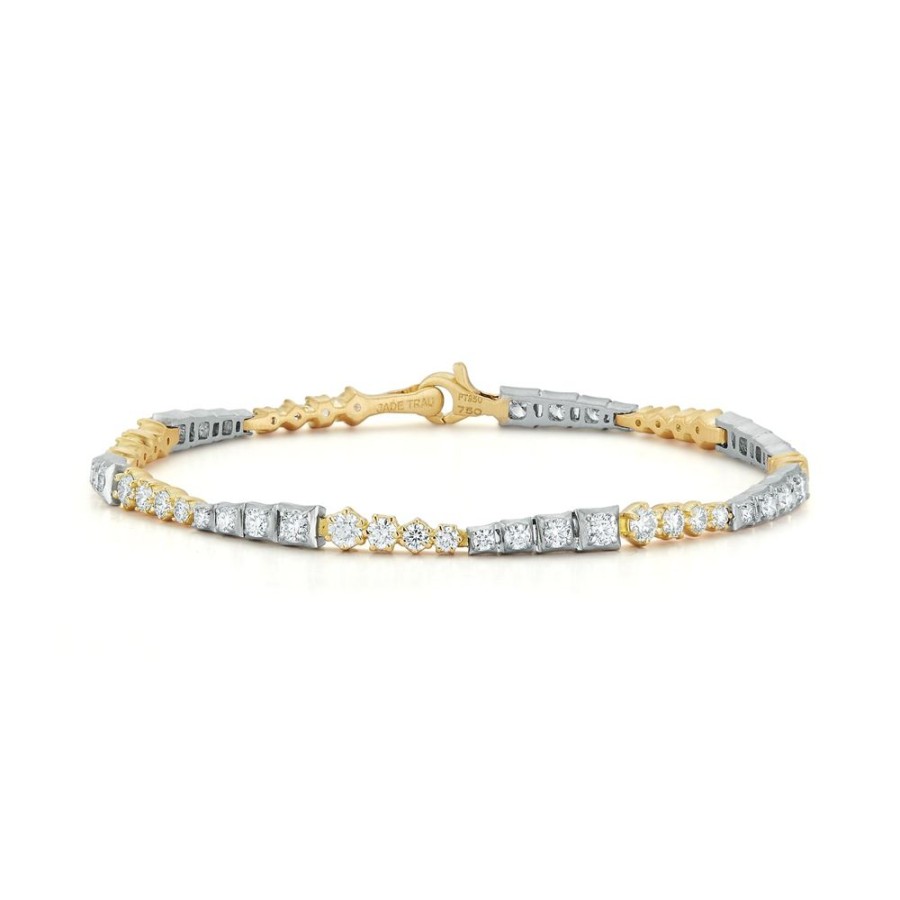 Bracelets Jade Trau | Harlow Two-Tone Diamond Line Bracelet