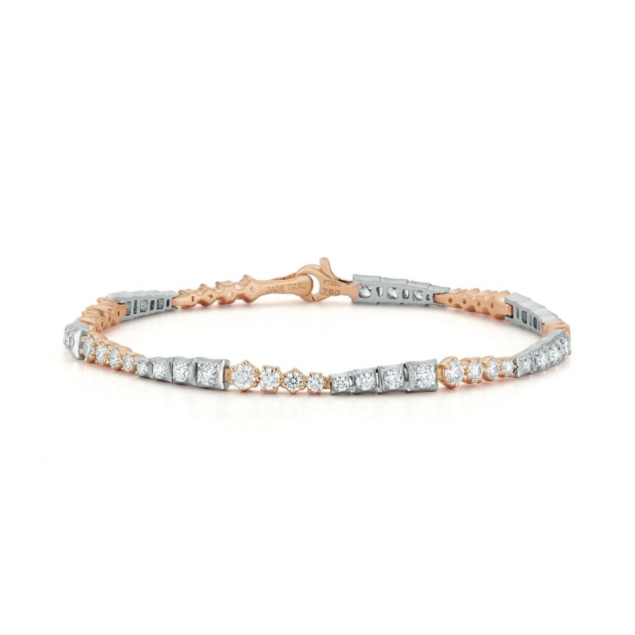 Bracelets Jade Trau | Harlow Two-Tone Diamond Line Bracelet