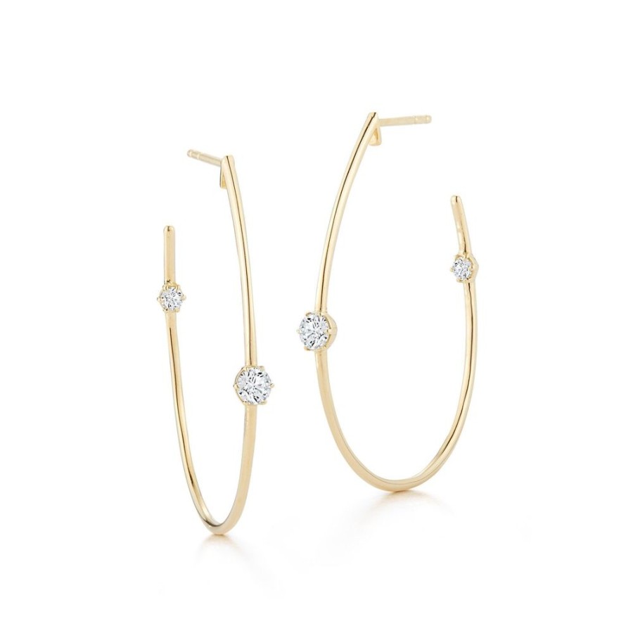 Earrings Jade Trau | Duet Diamond Hoops