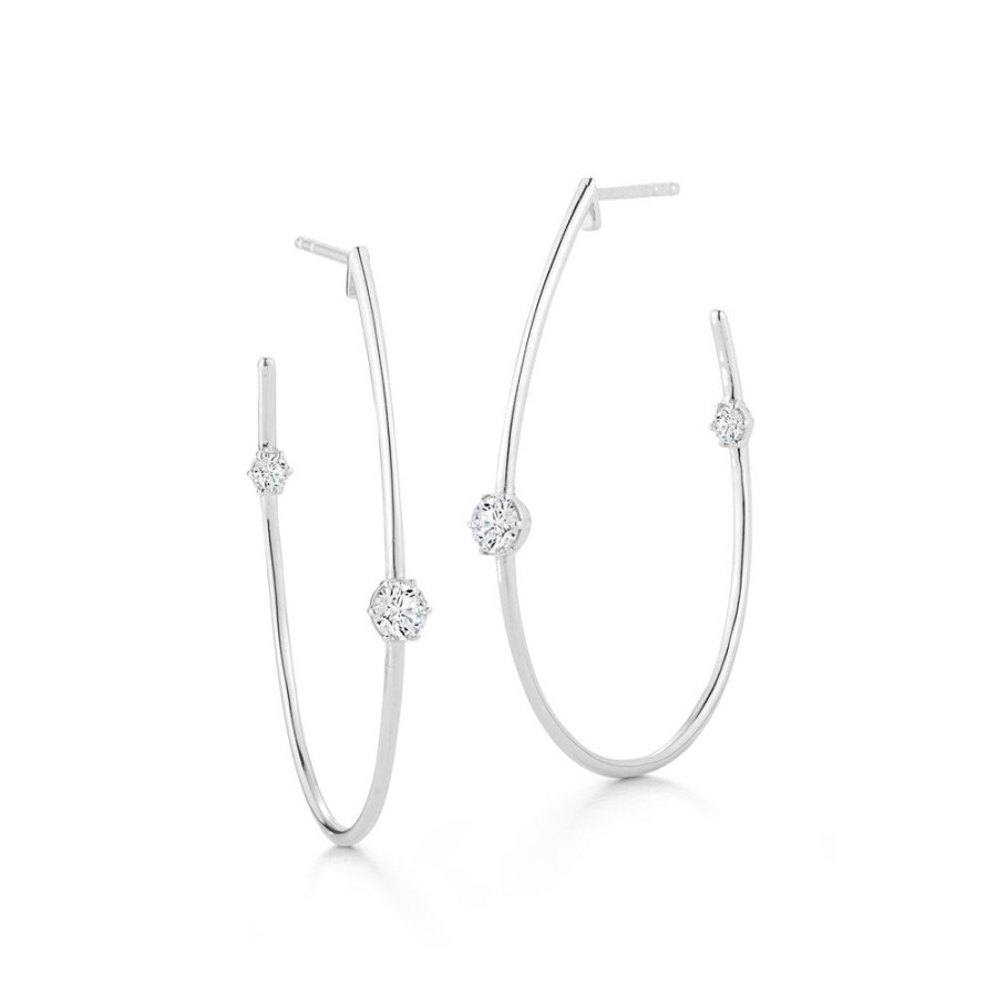 Earrings Jade Trau | Duet Diamond Hoops