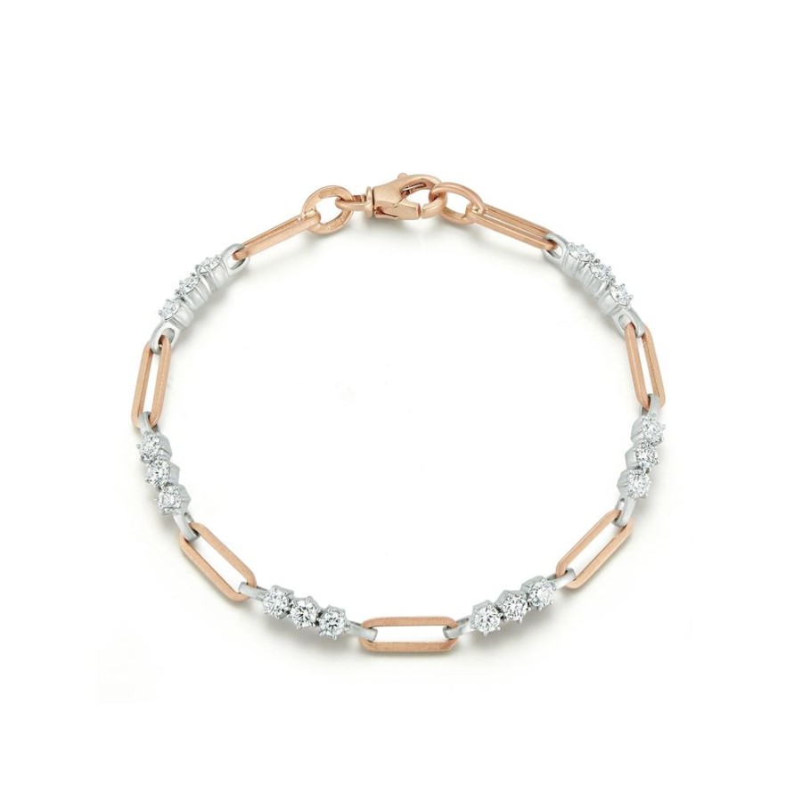 Bracelets Jade Trau | Two-Tone Pia Gold Chain Link Bracelet