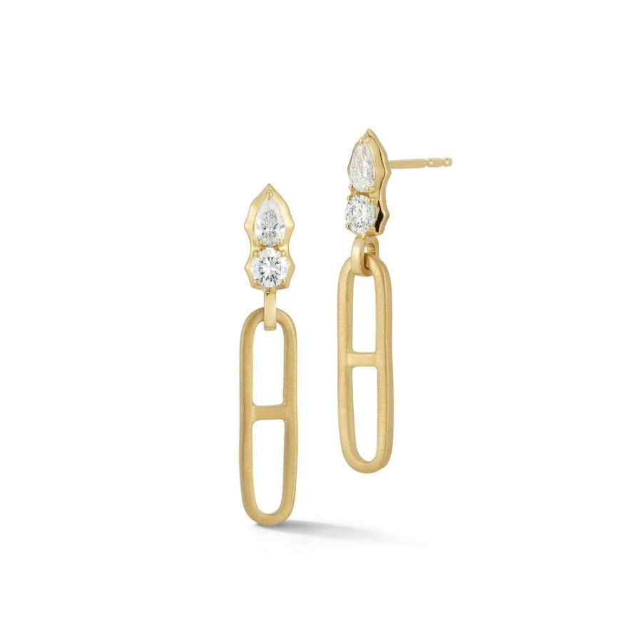 Earrings Jade Trau | Poppy Chain Drops 18K-Yellow-Gold