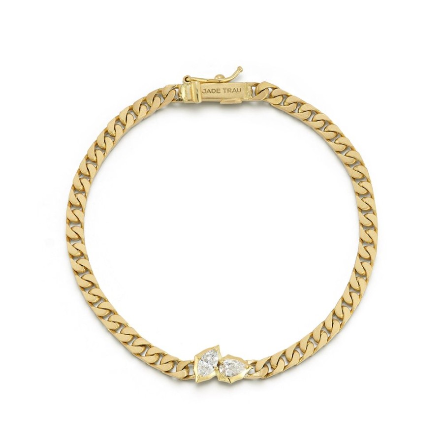 Bracelets Jade Trau | Poppy Curb Chain Bracelet 18K-Yellow-Gold