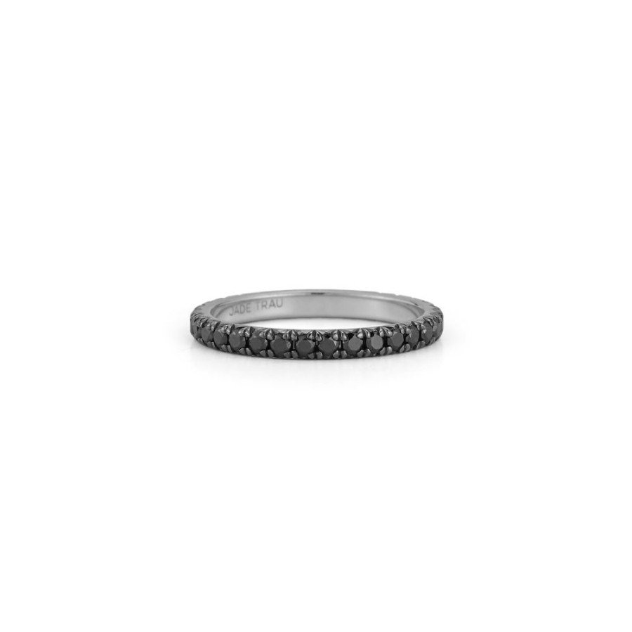 Stacking Bands Jade Trau | Black Diamond Pave Eternity Band