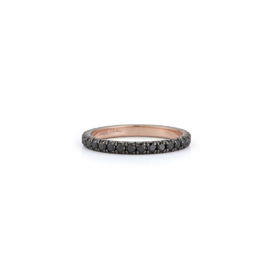 Stacking Bands Jade Trau | Black Diamond Pave Eternity Band