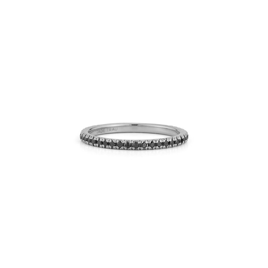 Stacking Bands Jade Trau | Micro Black Diamond Eternity Band