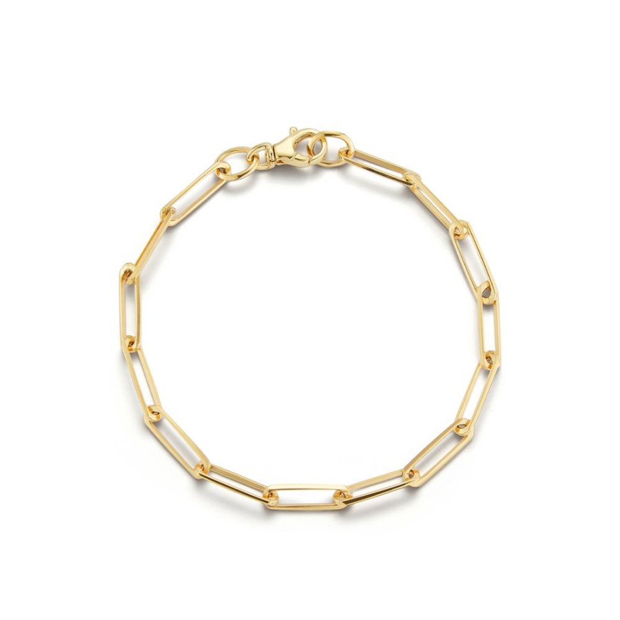 Bracelets Jade Trau | Large Betty Chain Bracelet 18K-Yellow-Gold