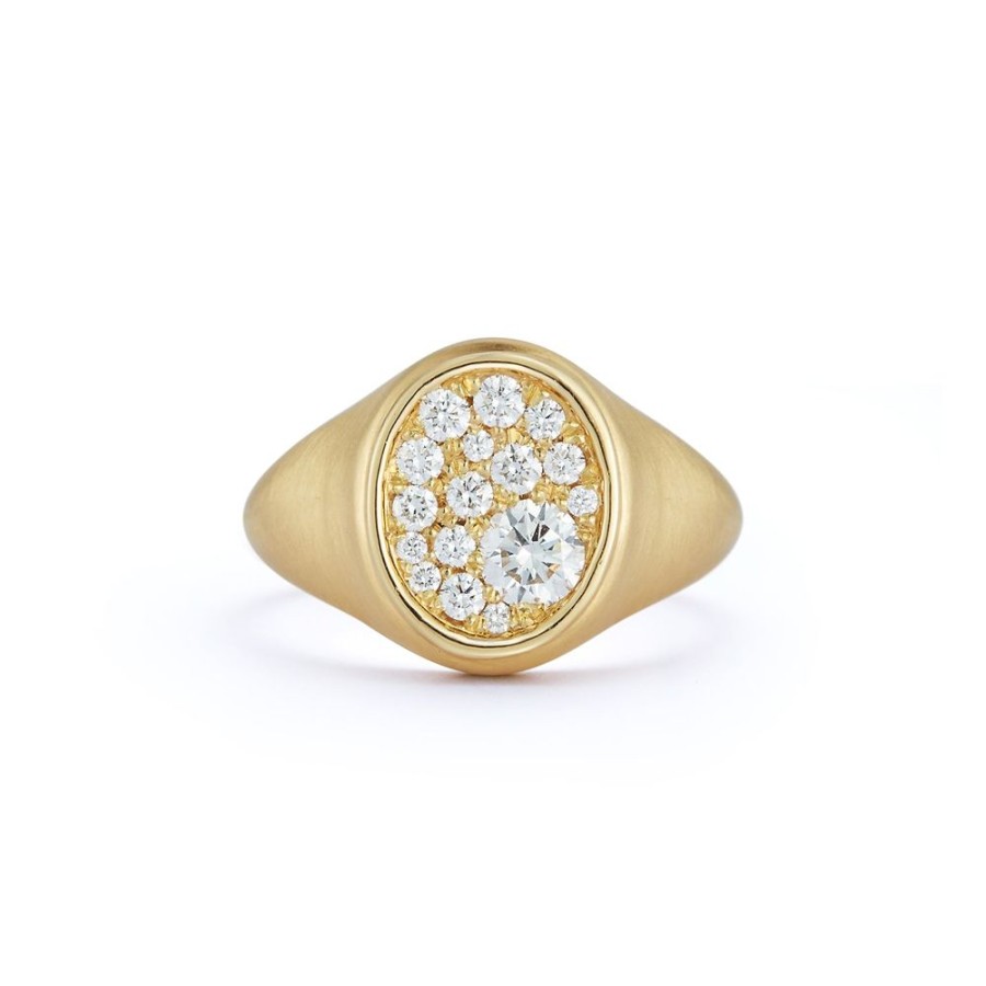 Rings Jade Trau | Pave Oval Signet Ring