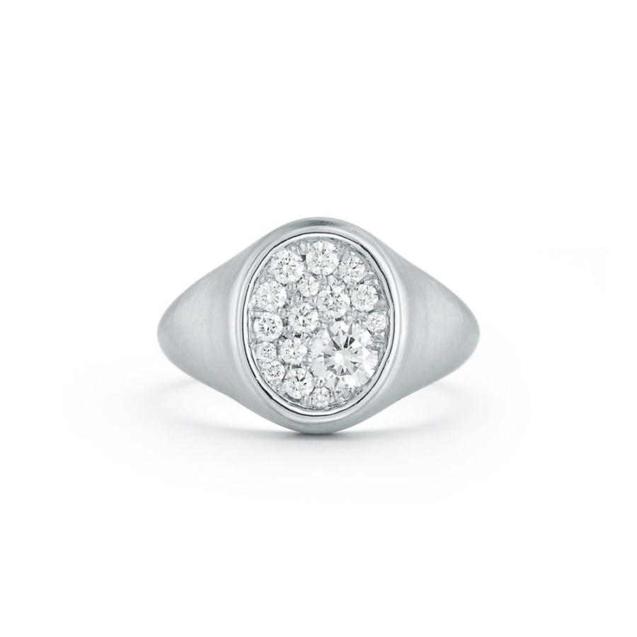 Rings Jade Trau | Pave Oval Signet Ring