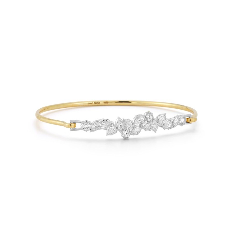 Bracelets Jade Trau | Posey Two-Tone Bangle Platinum-18K-Yellow-Gold