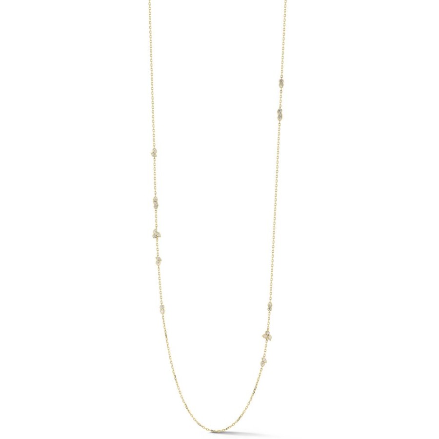 Necklaces Jade Trau | Posey Three Station Necklace 18K-Yellow-Gold