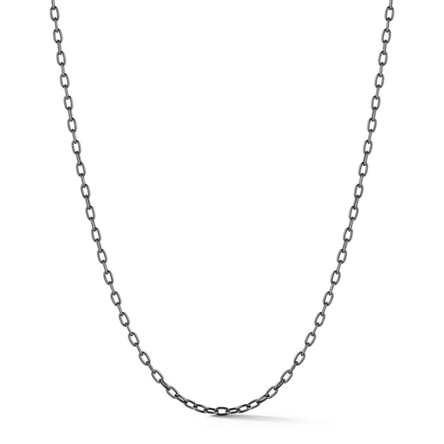 Necklaces Jade Trau | Black Lola Chain Necklace Black-Rhodium