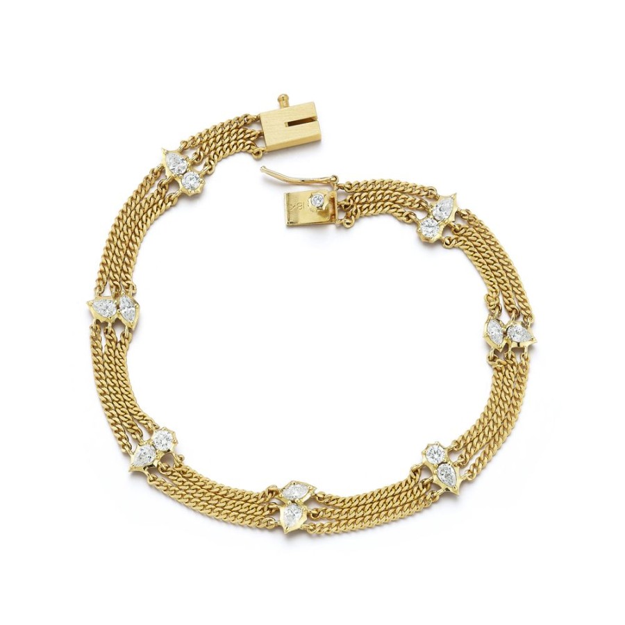 Bracelets Jade Trau | Posey 3-Row Station Bracelet 18K-Yellow-Gold