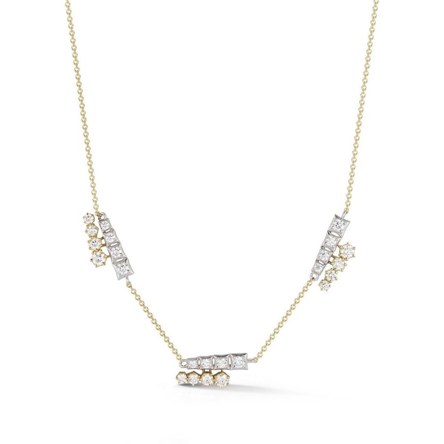 Necklaces Jade Trau | Harlow Two-Tone Three Station Necklace