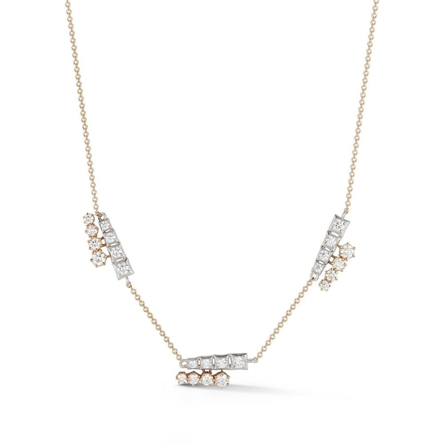 Necklaces Jade Trau | Harlow Two-Tone Three Station Necklace